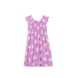 HATLEY Little Girl's &‎ Girl's Magical Pegasus Smocked Cotton Dress Size L